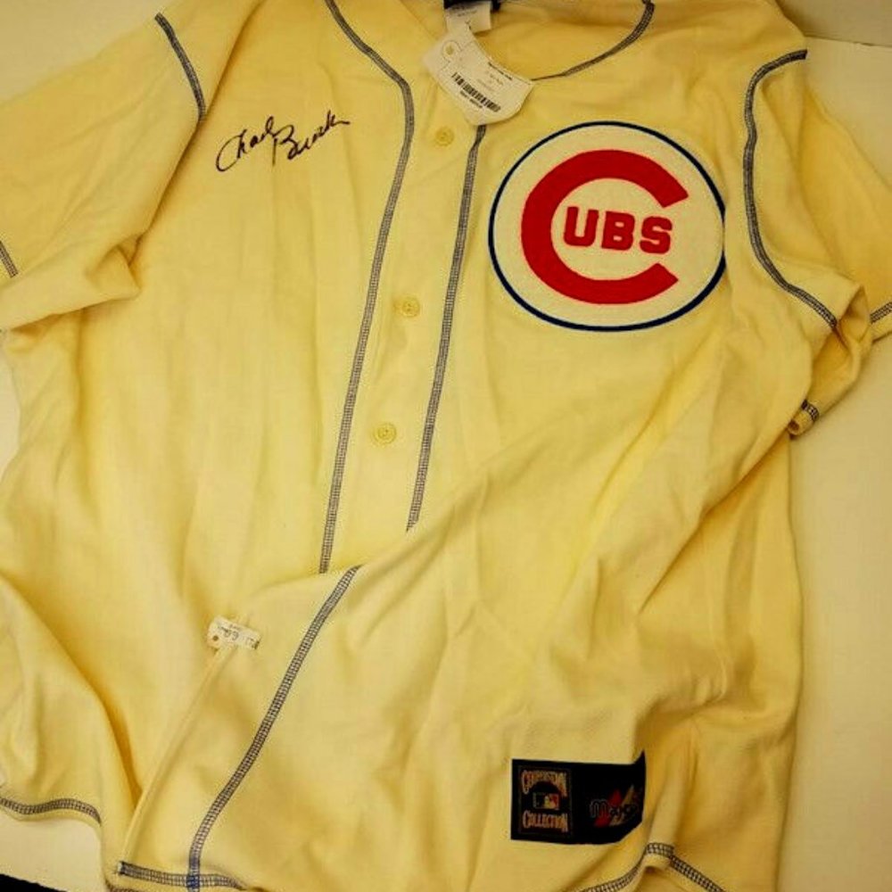 CHAD BROCK Signed Cubs Cooperstown Collection Jersey Sz 2XL